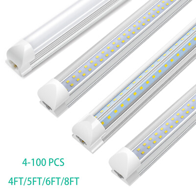 #ad 4 100Pack T8 4FT 5FT 6FT 8FT LED Shop Light Fixture 36W 90W LED Tube Light 6500K $426.56