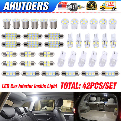 #ad 42× LED Car Interior Inside Light Dome Trunk Map Reverse License Plate Lamp Bulb $9.91