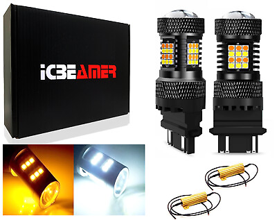 #ad x2 3157 Samsung Canbus 42 LED Amber White Fit Replace Brake Tail Light Bulb X288 $14.39