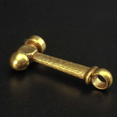 #ad Pure Brass Small Hammer Key Chain Pendant Mini Tool Hanging Gift DIY Keyring $8.99