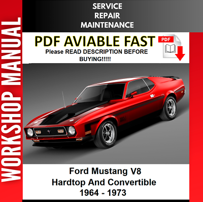 #ad FORD MUSTANG V8 1964 1965 1966 1967 1968 SERVICE REPAIR WORKSHOP MANUAL $8.99