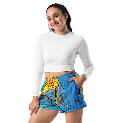 #ad New Women#x27;s XS 3XL Athletic Shorts Surfboard Blue Elastic Waist Pockets $29.06