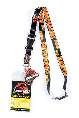 #ad Jurassic Park Park Ranger Breakaway Lanyard Clear ID Badge Holder Keychain $11.95