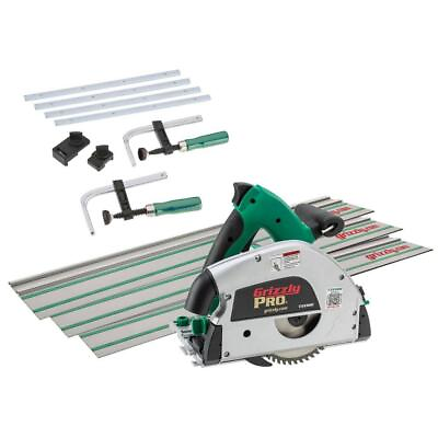 #ad Grizzly Industrial 6 1 4quot; Track Saw Bundle w Blade Guard Corded Cast Aluminum $256.80