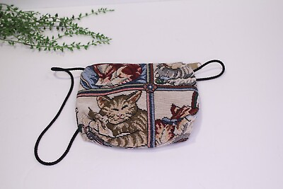 #ad Vintage New Humor Needlepoint Cat Shoulder Bag Purse Made in USA $20.00
