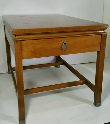 #ad Vintage Mid Century End Table by American of Martinsville Furniture w Drawer $198.00