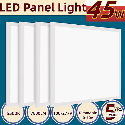 #ad 45W 2x2FT Dimmable 0 10V LED Panel Light Fixtures Office Drop Ceiling Troffer $118.40