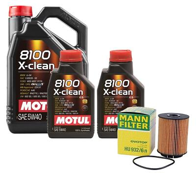 #ad 7L Motul 8100 X CLEAN 5W 40 Mann Filter Engine Motor Oil Kit 7L Touareg 3.6 $80.95