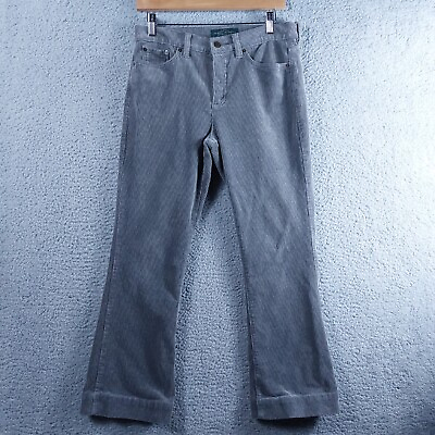 #ad Vintage Lauren Jeans Co. Pants Womens 8P W30xL27 Gray Corduroy Classic Bootcut $21.99