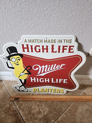 #ad Miller High Life Mr Peanut Metal Beer Sign $79.00