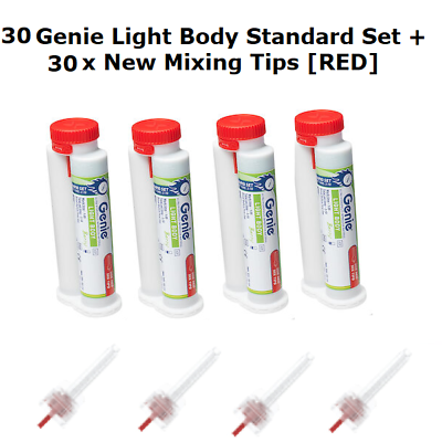 #ad 30x 50mL Cartridges Genie Impression Material Light Body Standard Set 30 tips $399.95