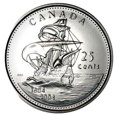 #ad Canada 2004P First Settlement St. Croix BU UNC 25c Piece C $1.75