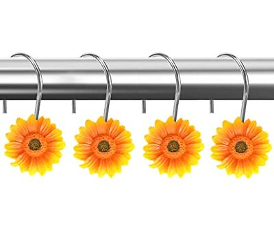 #ad Sunflower Shower Curtain Hooks Rings（12 Pack）Stainless Steel Rust Proof Ment... $13.13
