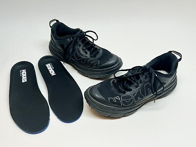 #ad Hoka Shoes Womens 9 M Black Bondi 4 Athletic Sneakers Casual Comfort Adult $34.98