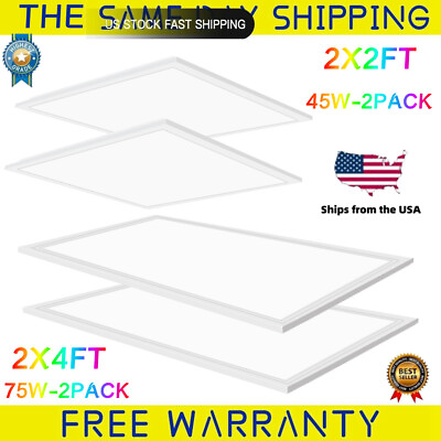#ad New 2x2ft 2x4ft LED Dimmable Flat Panel Light Recessed Drop Ceiling Lamp Fixture $57.78