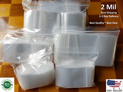 #ad Clear Zip Seal Plastic Bags Jewelry Zipper Top Lock Reclosable Baggies 2 Mil 2ML $59.98