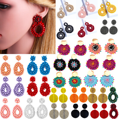 #ad Bohemia Beads Drop Dangle Earrings for Women Statement Fashion Jewelry Accessory $6.85
