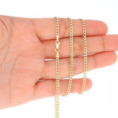 #ad 10K Yellow Gold 2mm 7.5mm Curb Cuban Chain Link Necklace or Bracelet 7quot; 30quot; $104.99