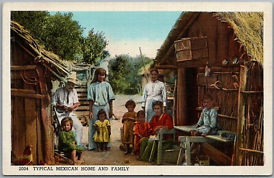 #ad Typical Mexican Home amp; Family American Art Postcard L194 $4.99