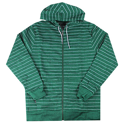 #ad Stash Pocket Zip Hoodie Vapor Stripe Green $19.95