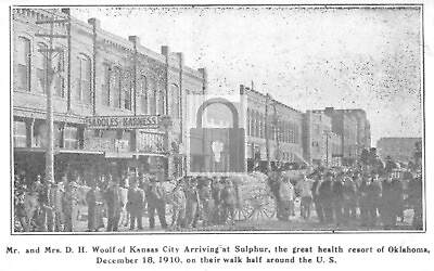 #ad Street View D H Woolf Arriving In Sulphur Oklahoma OK Reprint Postcard $4.99