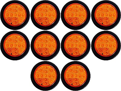 #ad 2.5quot; Round 13 LED Red Amber Light Truck Trailer Side Marker Clearance Grommet $18.95
