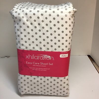 #ad FULL NEW SHEETSWHITE WITH GREY DOTS. from Target NEW $11.99