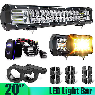 #ad 20INCH Led Light Bar Offroad Driving Work Lamp4#x27;#x27; Strobe Pods Fog For 4X4 Truck $69.99
