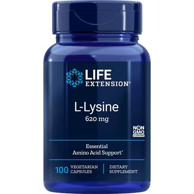 #ad Life Extension L Lysine 620 mg 100 Veg Caps $9.00