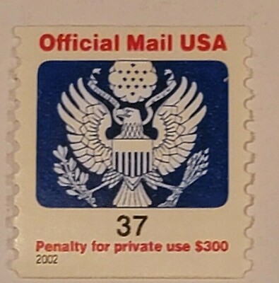 #ad Scott#: O159 Official Mail 2002 37c Eagle Official Mail MNHOG Free ship $1.41