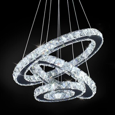 #ad 3 Ring Modern Chandelier LED Pendant Light Hanging LED Chandelier for Bedroom $95.98