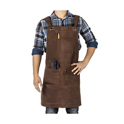 #ad Waxed Canvas Heavy Duty Shop Apron With Pockets Adjustable up to XXL for Men ... $65.99