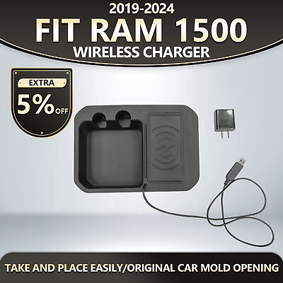 #ad For 2019 2024 Dodge Ram 1500 Car Wireless Charger Fast Charging Pad Replacement $79.99