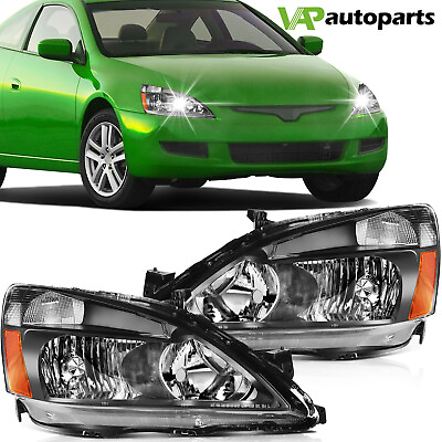 #ad Fits 2003 2007 Honda Accord 2 4Dr Headlights Assembly Pair Replacement Headlamps $67.99