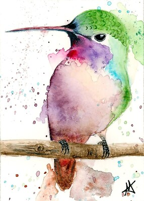 #ad ACEO Hummingbird Print Limited Edition Art Print quot;Hummingbirdquot; by MARIAN C $12.07