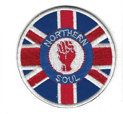 #ad Northern Soul UNION JACK KTF FIST Embroidered Iron Sew On Patch GBP 2.99