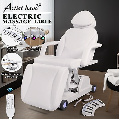 #ad Artist hand White Electric Facial Bed Massage Table Chair Beauty Tattoo w Remote $959.90