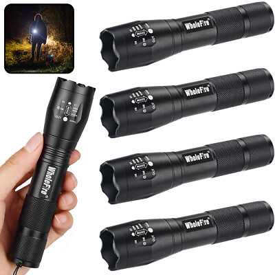 #ad #ad 5Pack Tactical Police LED Flashlight High Powered 5 Mode T6 Mini Torch Aluminum $18.95