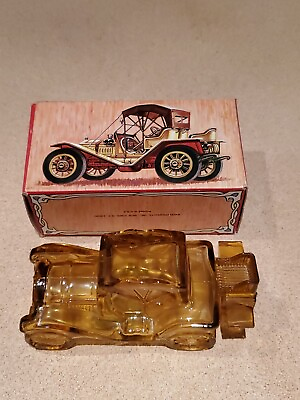 #ad Avon Leather Cologne Glass Packard Roadster Empty wiith Original Box $8.75