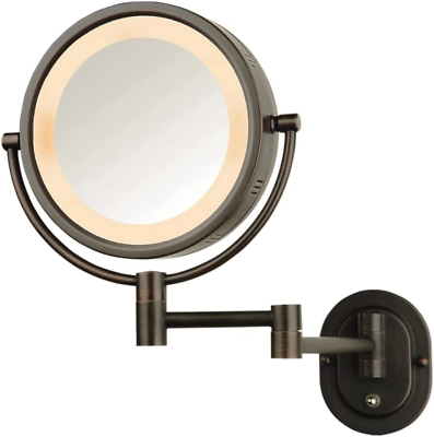 #ad Two Sided Wall Mounted Makeup Mirror with Halo Lighting Lighted Makeup Mirror $102.99