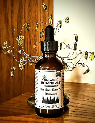 #ad 100% Organic Natural Best Ever Beard Oil Woodsman 2 oz. Amber Glass Bottle $16.95
