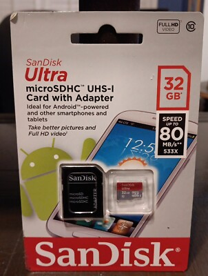 #ad SanDisk Ultra 32 GB 533x 80MB s Class 10 UHS I Micro SD SDHC Memory Card $7.99