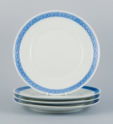 #ad Royal Copenhagen Blue Fan four dinner plates. 1969 74. $300.00