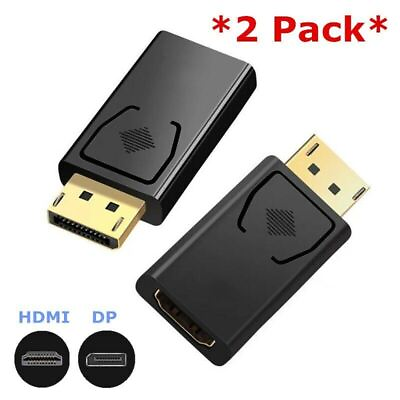 #ad 2P Display Port to HDMI Displayport DP HDMI Cable Adapter Video cord HDTV PC $3.69