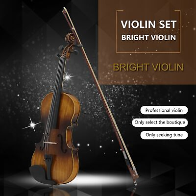 #ad Violin Set Wood HandMade Bright Light Instrument For Practice Exam AV207 NEW $219.11