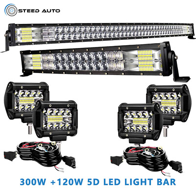 Curved 52inch LED Light Bar for Toyota Land Cruiser 22#x27;#x27; 4#x27;#x27; w Wiring Harness $138.88