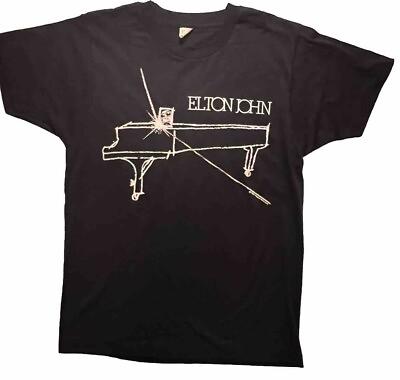 #ad 1986 Elton John World Tour 86 87 Concert T Shirt Size L Mint $124.99
