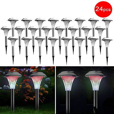 #ad LED Solar Lights Pathway Outdoor Path Color Changing Lights Yard Garden Lamp $51.90