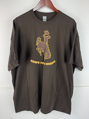 #ad Gildan Unisex 2XL Johns 70th Rodeo If You Aint Cowboy Brown Short Sleeve T Shirt $9.65