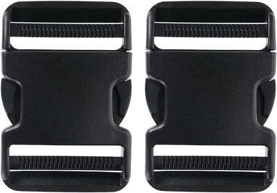 #ad Black Plastic Buckle Clips Heavy Duty Dual Adjustable 2Pcs 50Mm 2 Inch $7.83